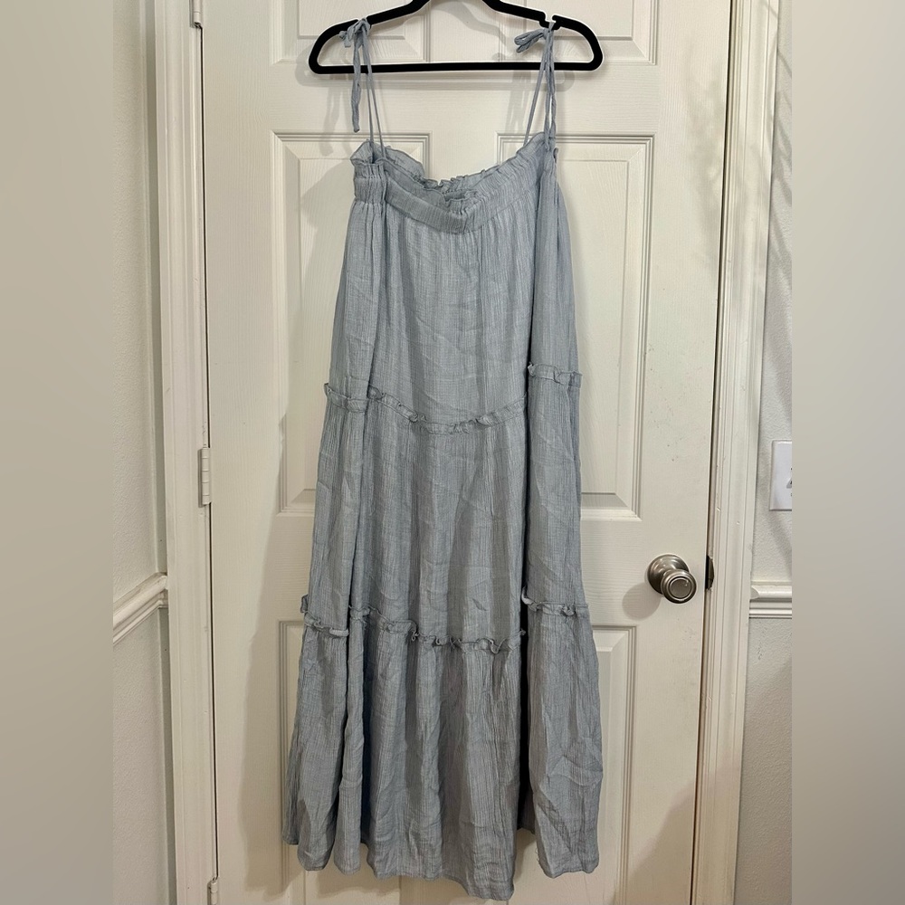 Grey Tie Top Maxi Dress